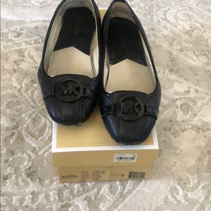 Michael Kors signature black leather flats